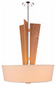 Angle 3-Light Wood and Tappered Shade Pendant
