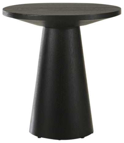 Jasper Ebony Black 20"W Round Console Table with Pedestal Base