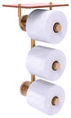 Prestige Skyline 3 Roll Toilet Paper Holder with Wood Shelf, Brushed Bronze