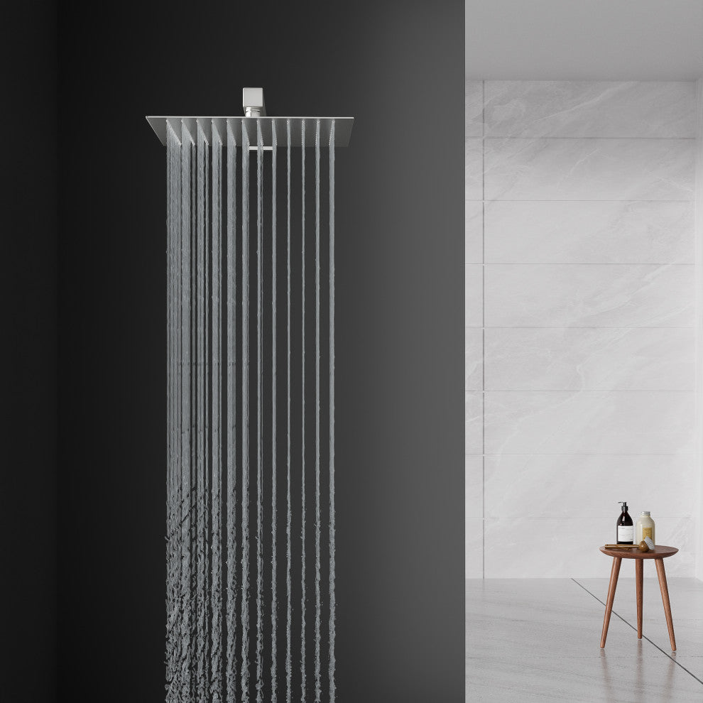 12 in SUS304 Stainless Steel Square Shower Head, Brushed Nickel