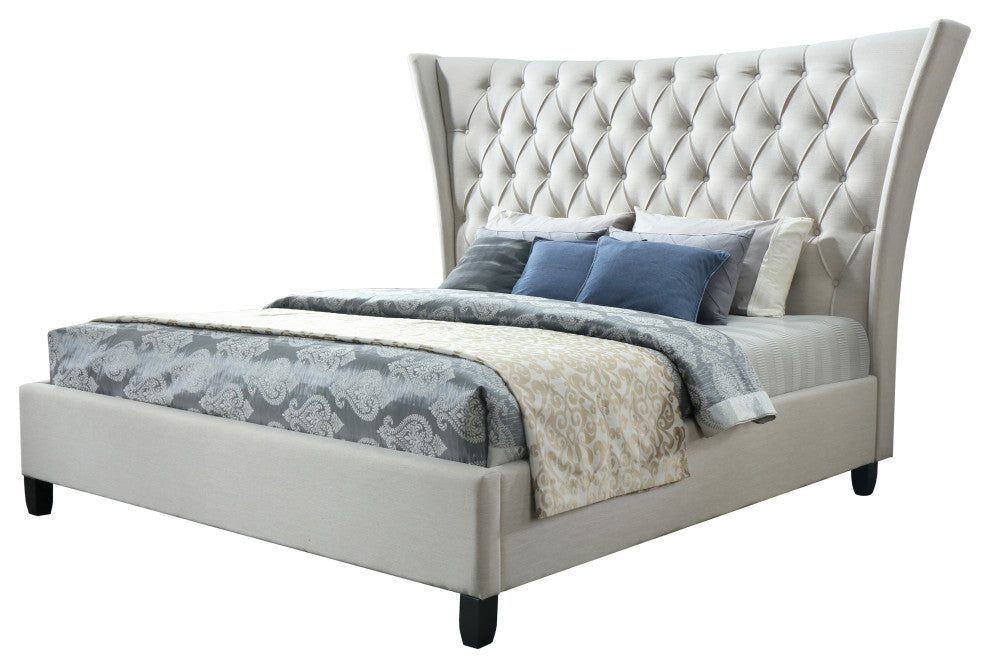 Lexis 4-Piece Bedroom Set - King Size Upholstered Bed, 2 Nightstands, 1 Dresser
