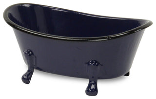 Lavande Metal Fleur-de-Lis  Mini Tub Decor - Navy Blue