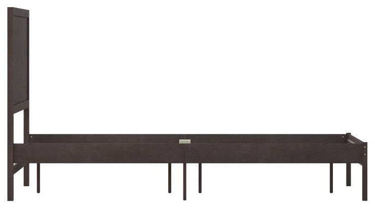 Asher Solid Wood Platform Bed with Wooden Slats and Headboard, Dark Brown, Queen