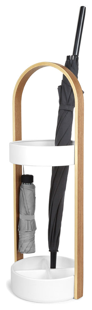Bellwood Umbrella Stand, White/Natural