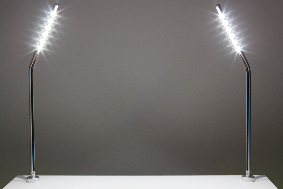 Jewelry Showcase LED Stem Pole Light Module FY-45 Silver 6000K, Set of 2