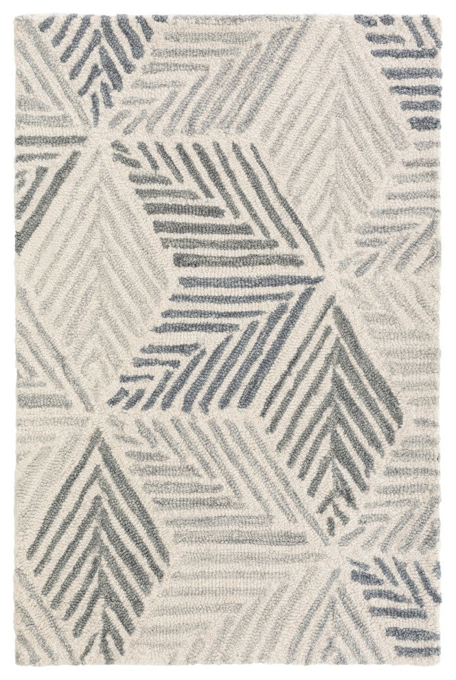 Dash & Albert Karari Blue Hand Hooked Wool Rug, Blue, 6' x 9'