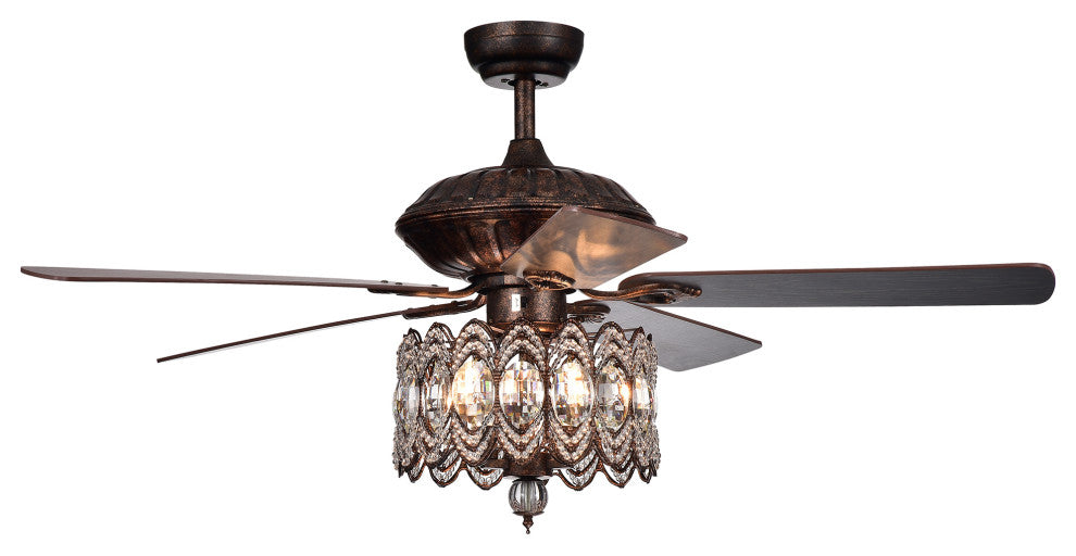 WAREHOUSE OF TIFFANY'S CFL-8324REMO-RB Copper 52 in. 3-Light Rustic Bronze