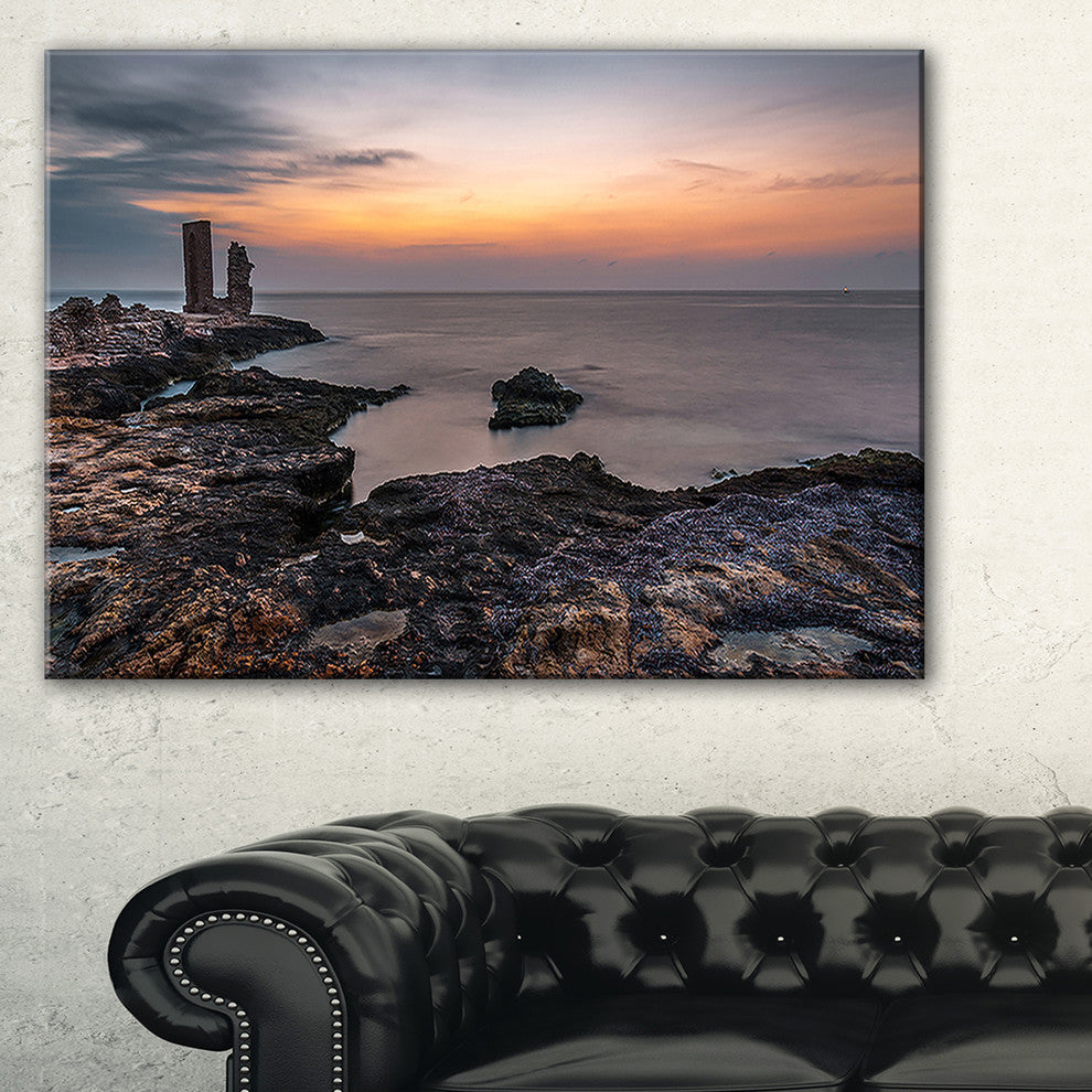 "Gate To Africa Seashore in Mahdia" Oversized Beach Canvas Artwork, 32"x16"
