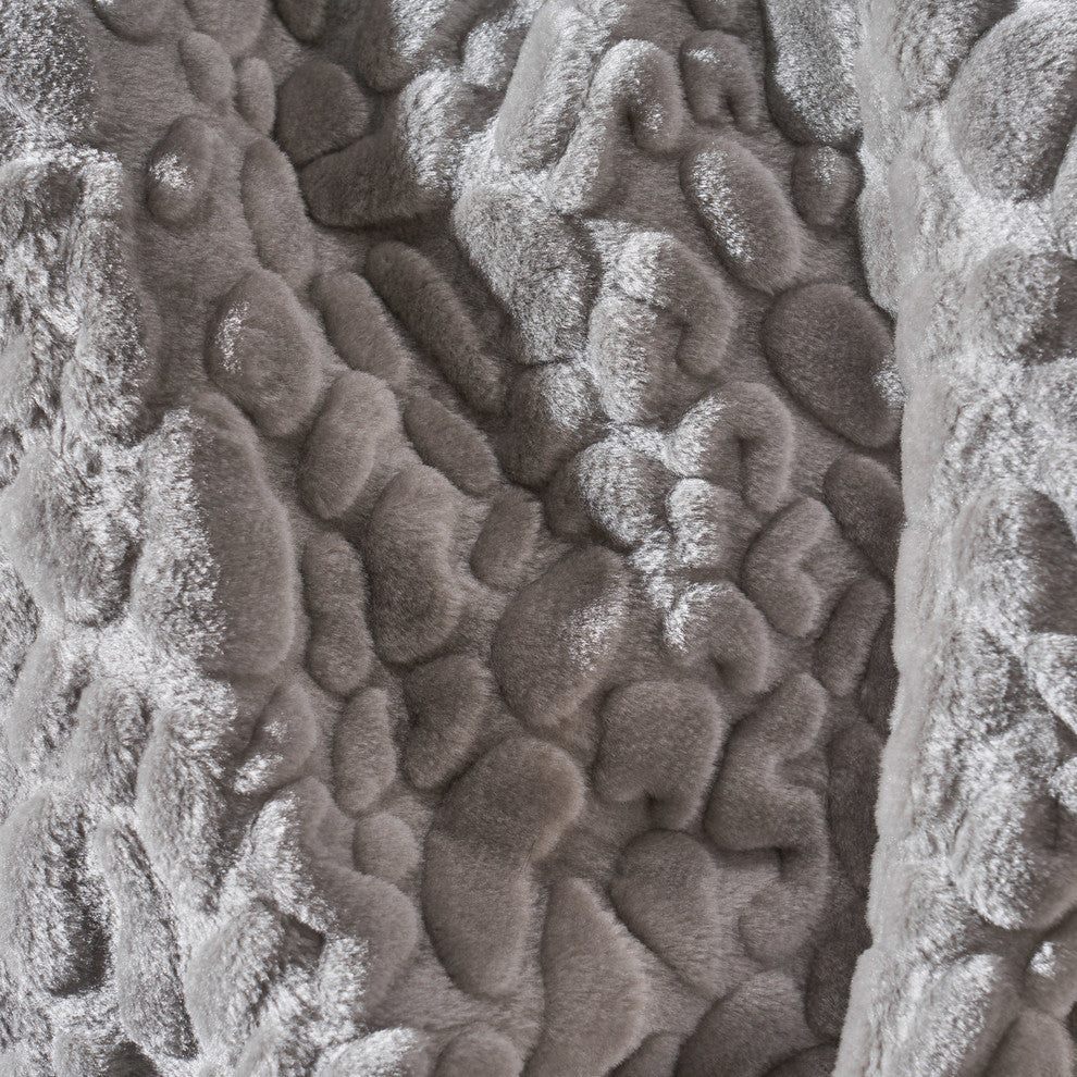 Laraine  Pebble Pattern Faux Fur Throw Blanket