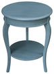 Cambria Round End Table, Ocean Blue - Antique Rubbed