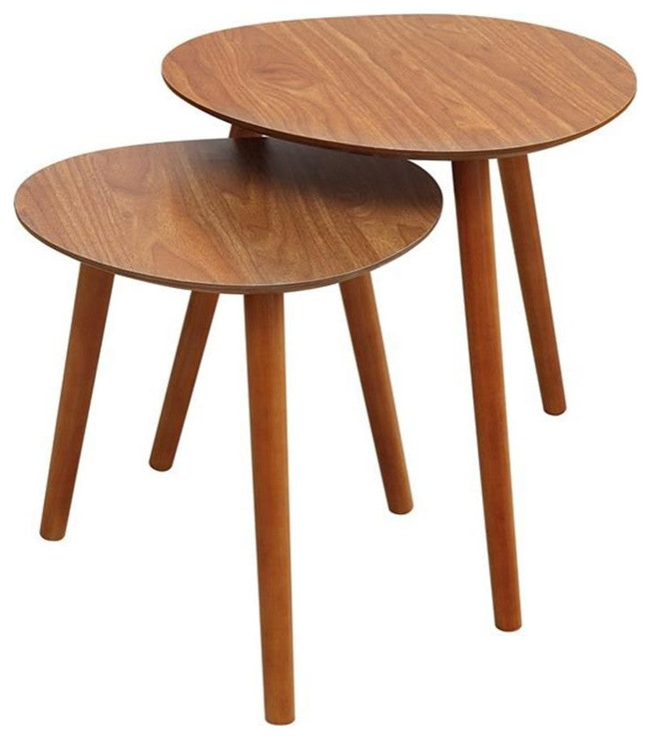 Convenience Concepts Oslo Java Nesting End Tables in Cherry Wood Finish