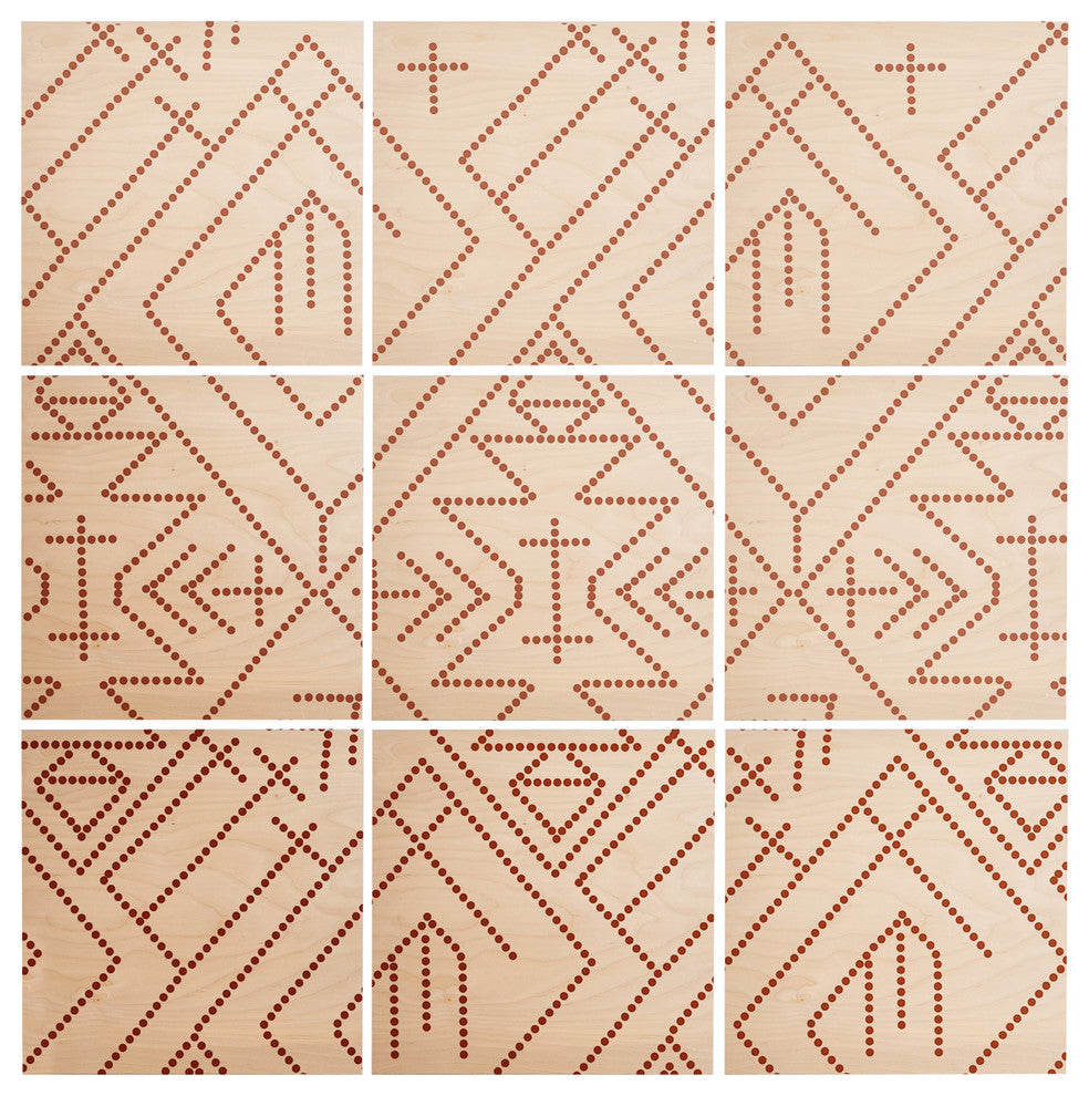 Deny Designs Vy La Cross Diamond Rust Wood Wall Mural, 4'x4'