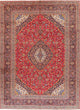 Consigned, Handmade Oriental Persian Vintage-Style Area Rug, Red, 10x13