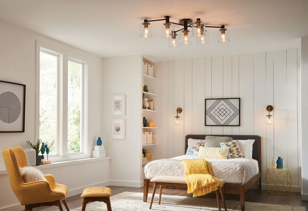 Hinkley Lighting 4513 Axel 7 Light 59"W Semi-Flush Ceiling - Heritage Brass