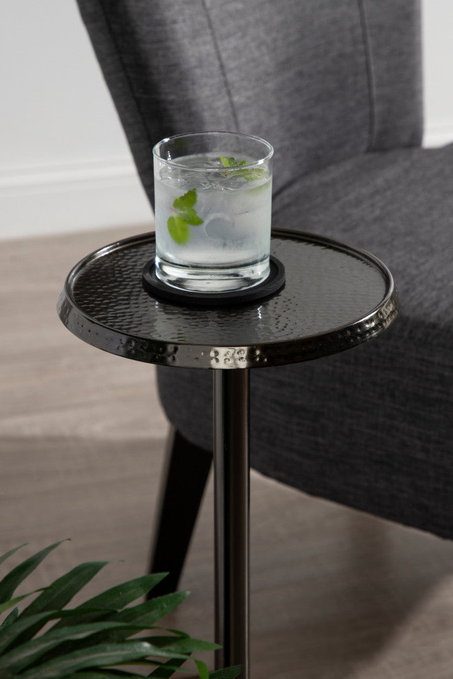 Sanzo Metal Side Table, Pewter 9x9x23