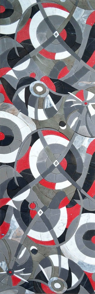 3D Abstract Mosaic, Swirl, 28"x79"