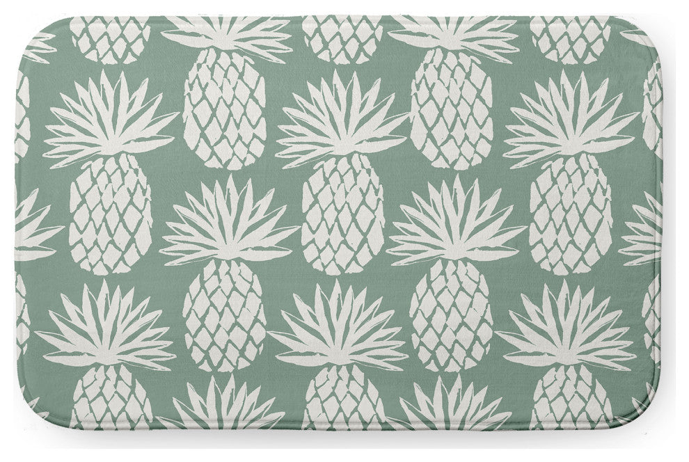 24" x 17" Pineapple Pattern Bathmat, Sage