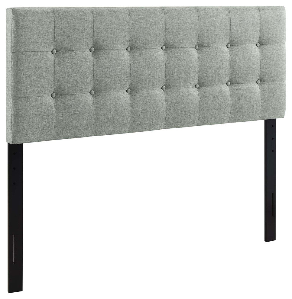 Modway Bedroom Emily Full Fabric Headboard, Gray