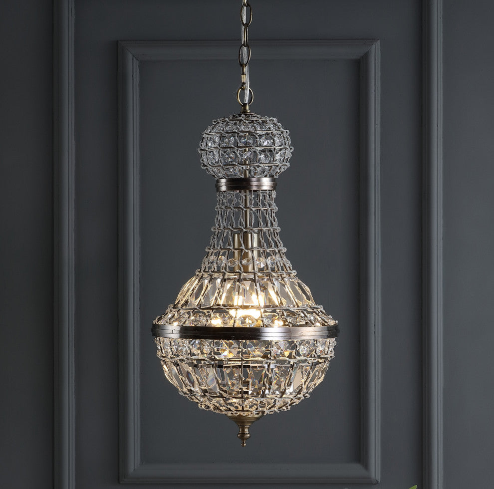 Regina Crystal, Metal Empire LED Chandelier, 12"