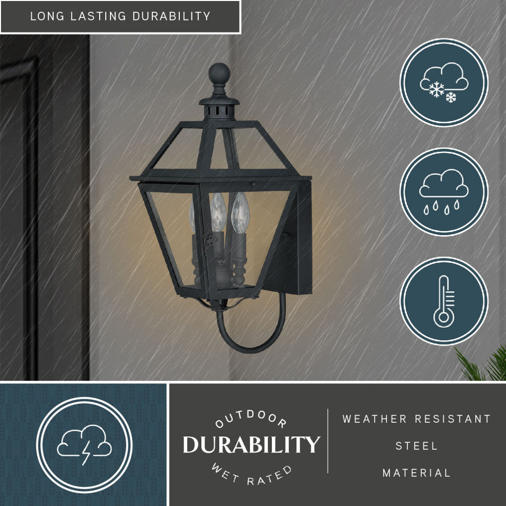 Nottingham 9" Outdoor Wall Light Textured Black