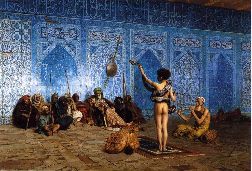 Jean-Leon Gerome Snake Charmer, 18"x27" Wall Decal
