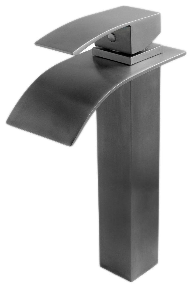 Absolute Natural Granite Stone Vessel Sink Combo with Faucet and Drain, Gunmetal