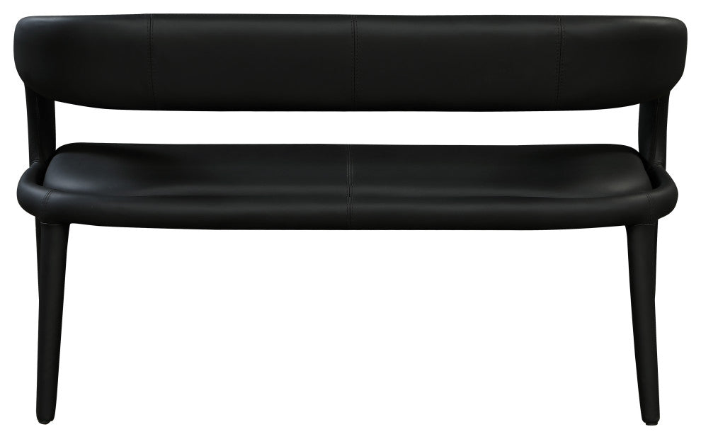 Sylvester Faux Leather Bench, Black