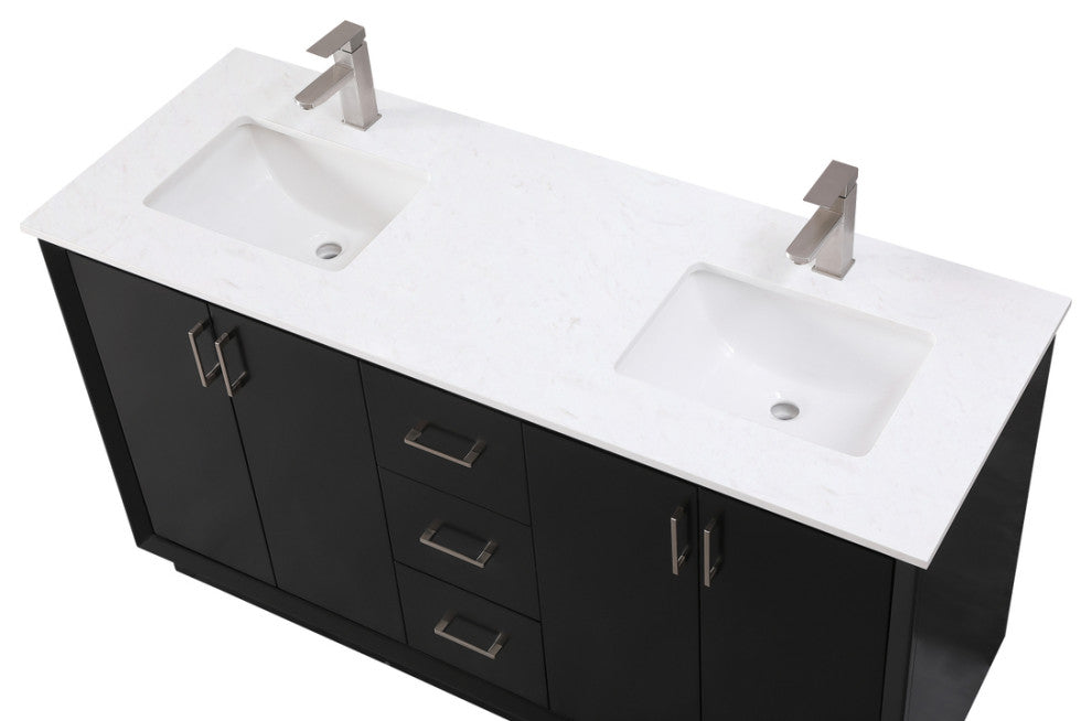 54" SIngle Bathroom Vanity, Black