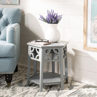 Safavieh Connor Hexagon End Table, Pearl Blue Gray