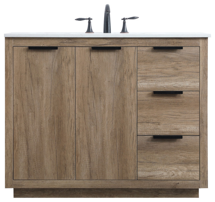 Bethany Single Bathroom Vanity, Natural Oak, 42"