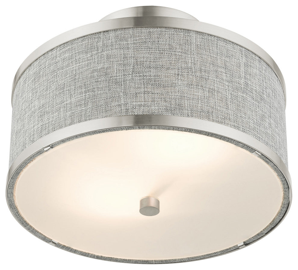 Brushed Nickel Modern, Urban, Semi Flush