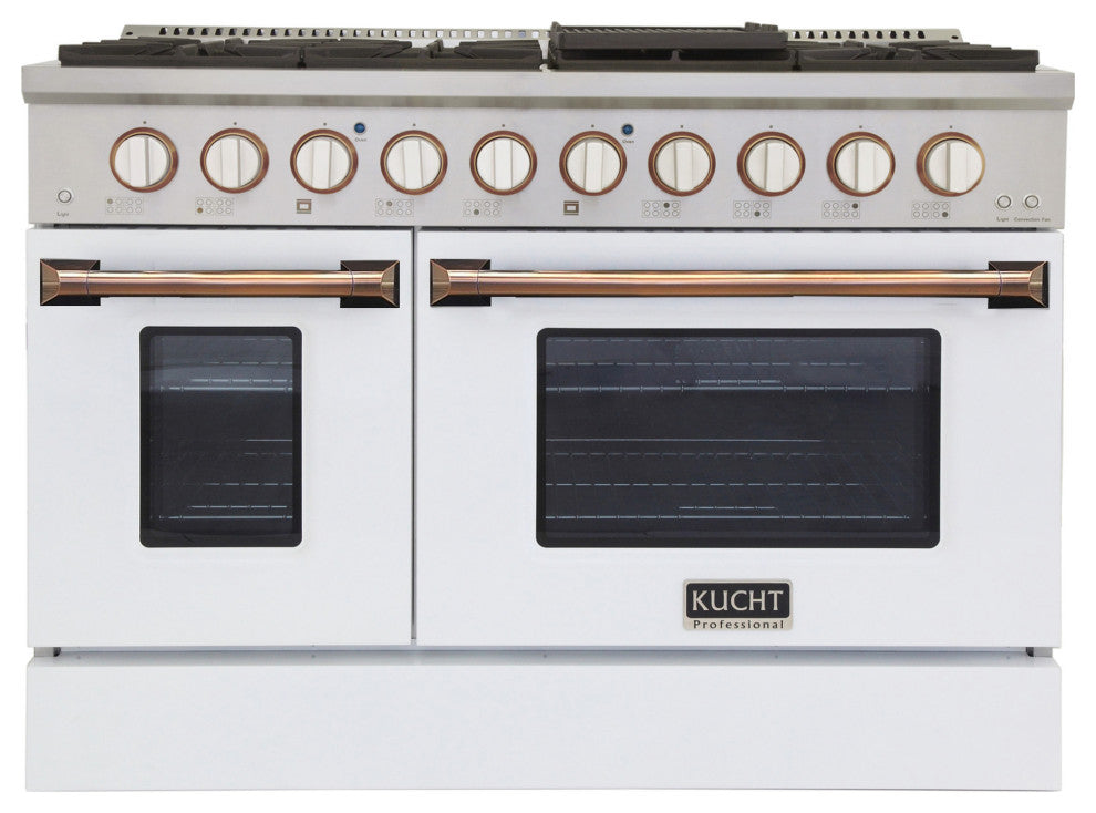 KUCHT Professional 48" 6.7 cu. ft. Range Cust, White Gold, Natural Gas