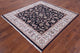 6' Square Persian Nain Wool and Silk Hand Knotted Rug Q4532