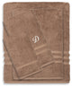 Denzi 4-Piece Towel Combination Set With Monogrammed Letter, D, Latte