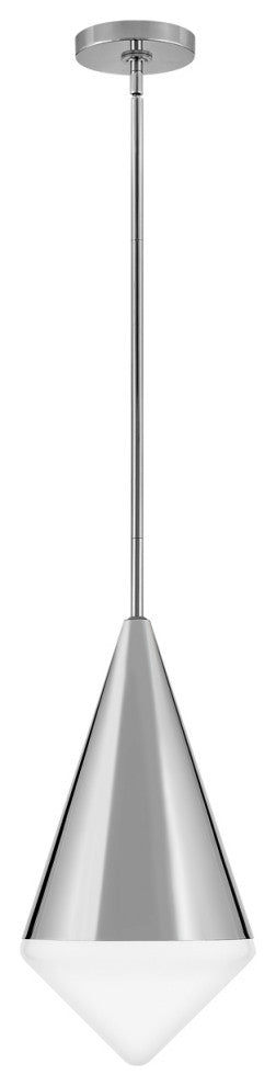 Lark Betty 9.5" Medium Pendant, Polished Nickel + Cased Opal Glass