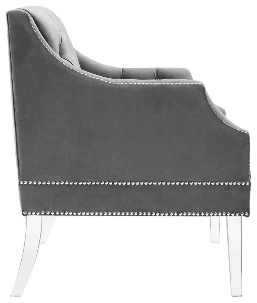 Proverbial Armchair Performance Velvet Set of 2-Gray