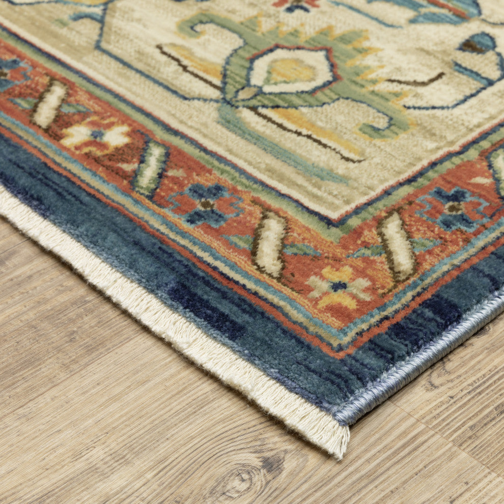 Fabienne Medallion Indoor Area Rug, Blue, 2'3"x7'6"