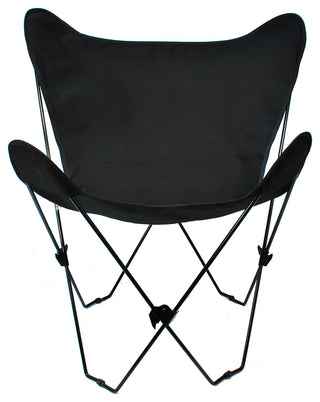 Butterfly Chair and Cover Combo With Black Frame, Black