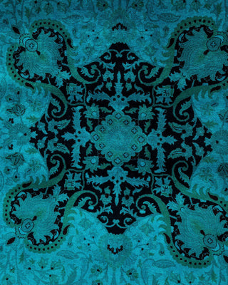 Overdyed, One-of-a-Kind Hand-Knotted Area Rug Blue, 12'1"x17'1"