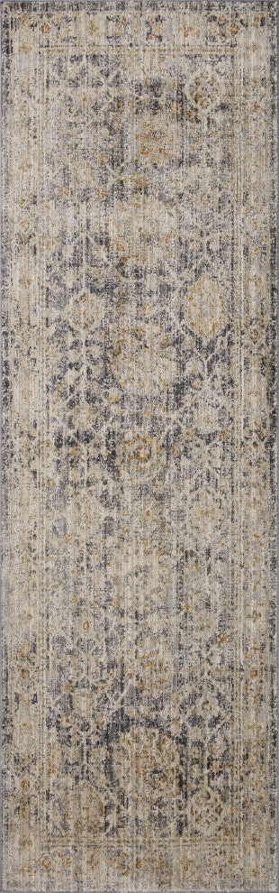 Jean Stoffer x Loloi Katherine Charcoal / Gold 2'-7" x 10'-0" Runner Rug