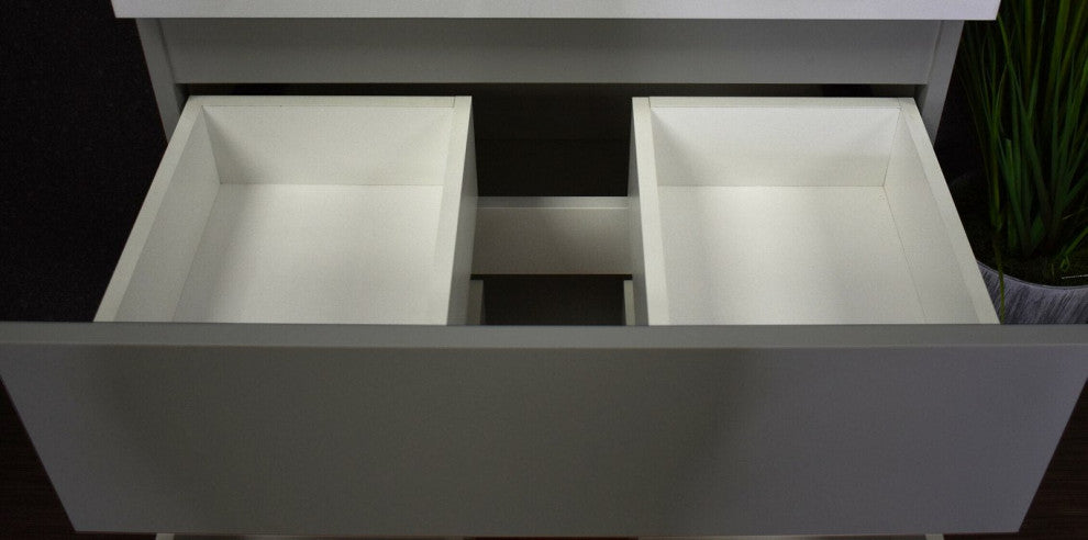 Salt 18Dx24" Floating Bathroom Vanity, Gray, Cabinet Only