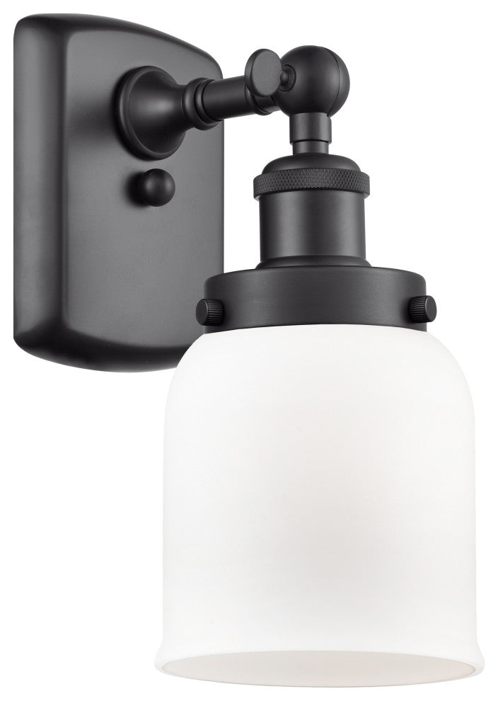 Small Bell 1-Light Sconce, Matte Black, Matte White