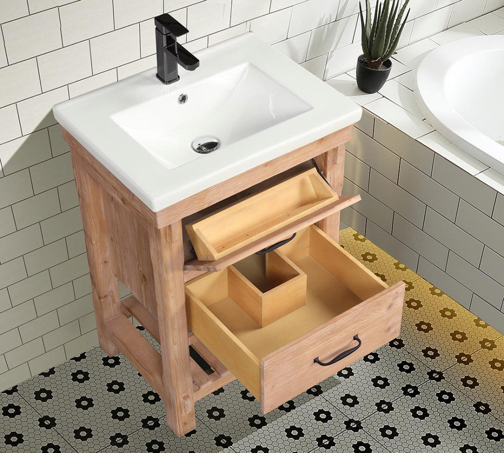 Marina 24" Bathroom Vanity, Driftwood Finish