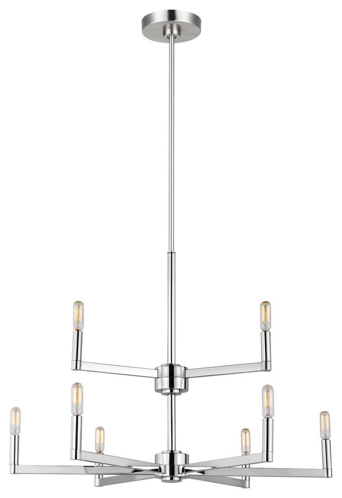 Fullton Nine Light Chandelier, Chrome