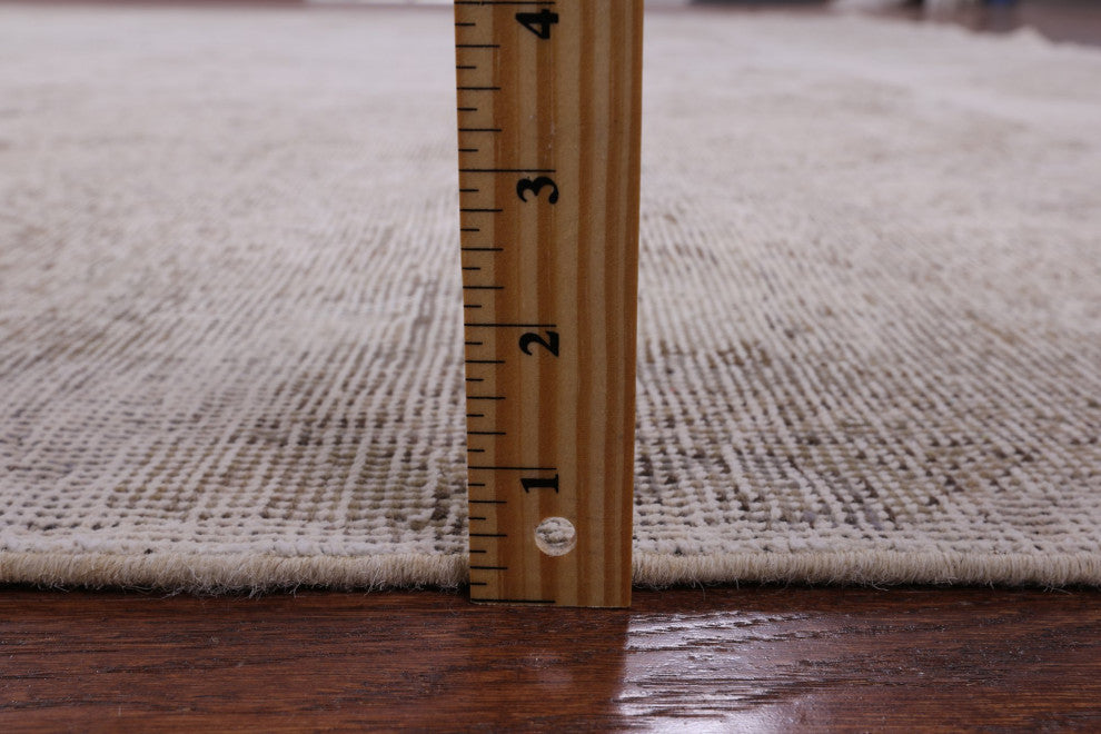 9' 4" X 12' 7" Persian Vintage White Wash Hand Knotted Rug Q4674