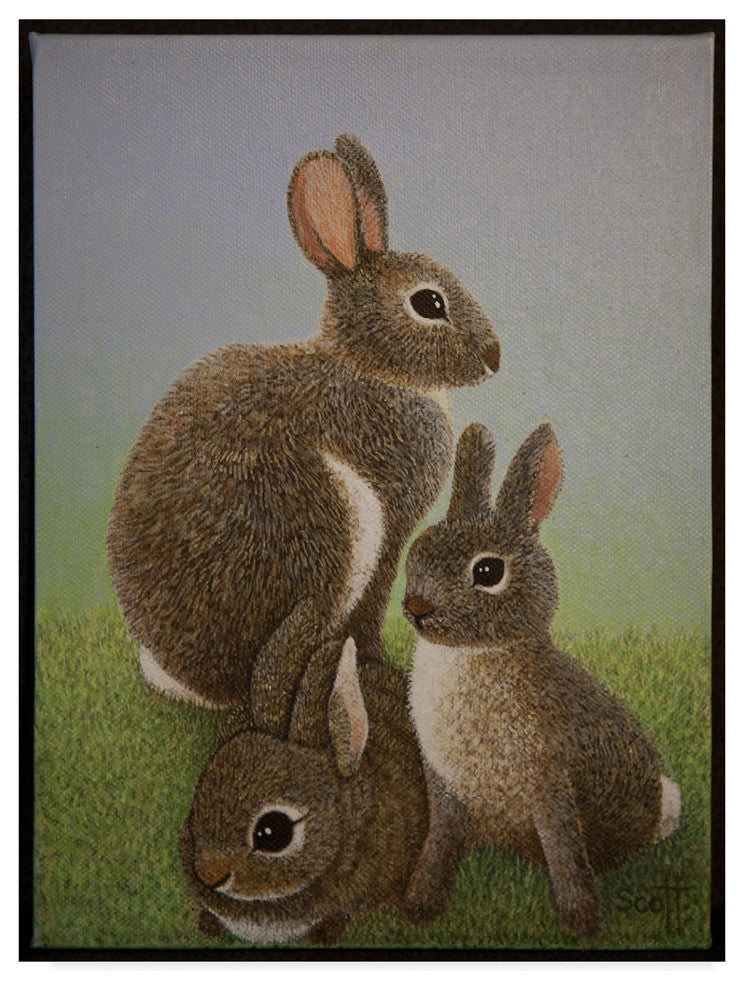 Pat Scott 'Rabbit Family, 2016' Canvas Art
