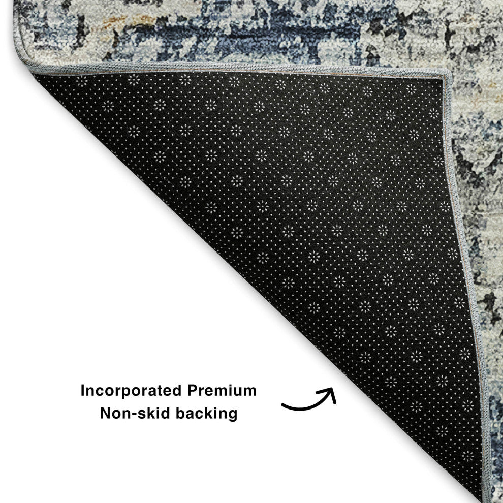 Premium Machine Washable Mayfield AMF634 Navy 2'6" x 3'10" Rug