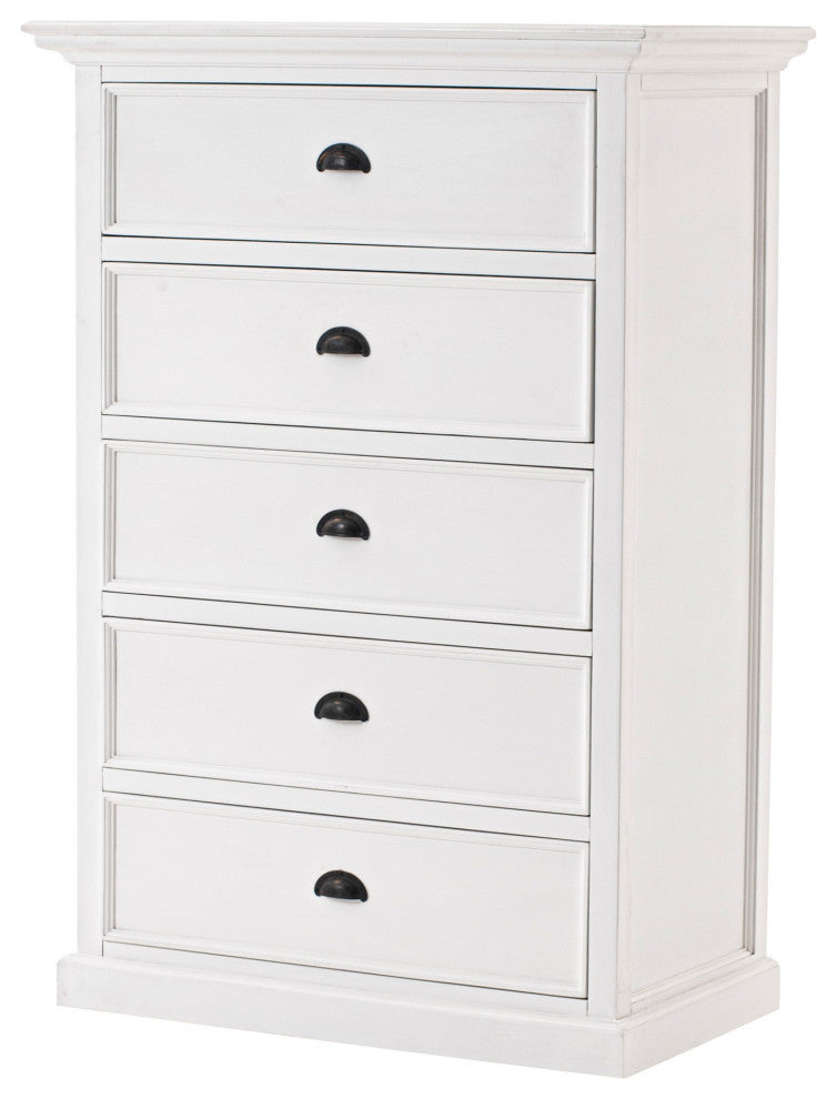 Classic White Five Drawer Dresser