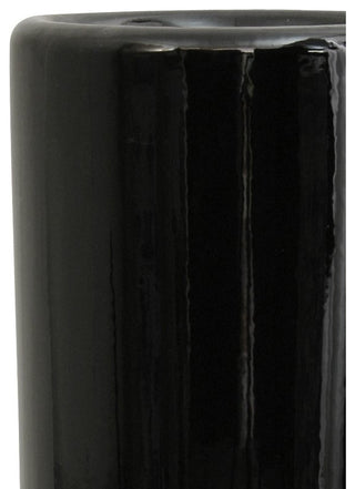 24" Solid Black Porcelain Umbrella Stand