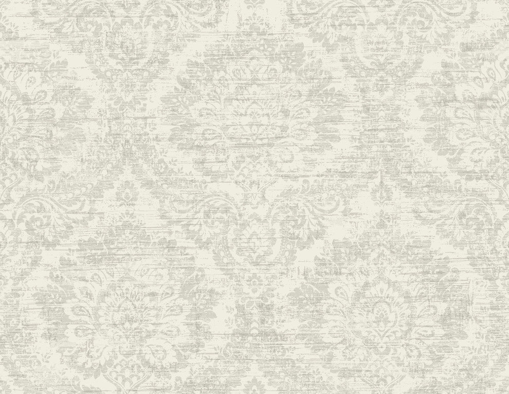 Kauai White Damask Wallpaper Bolt